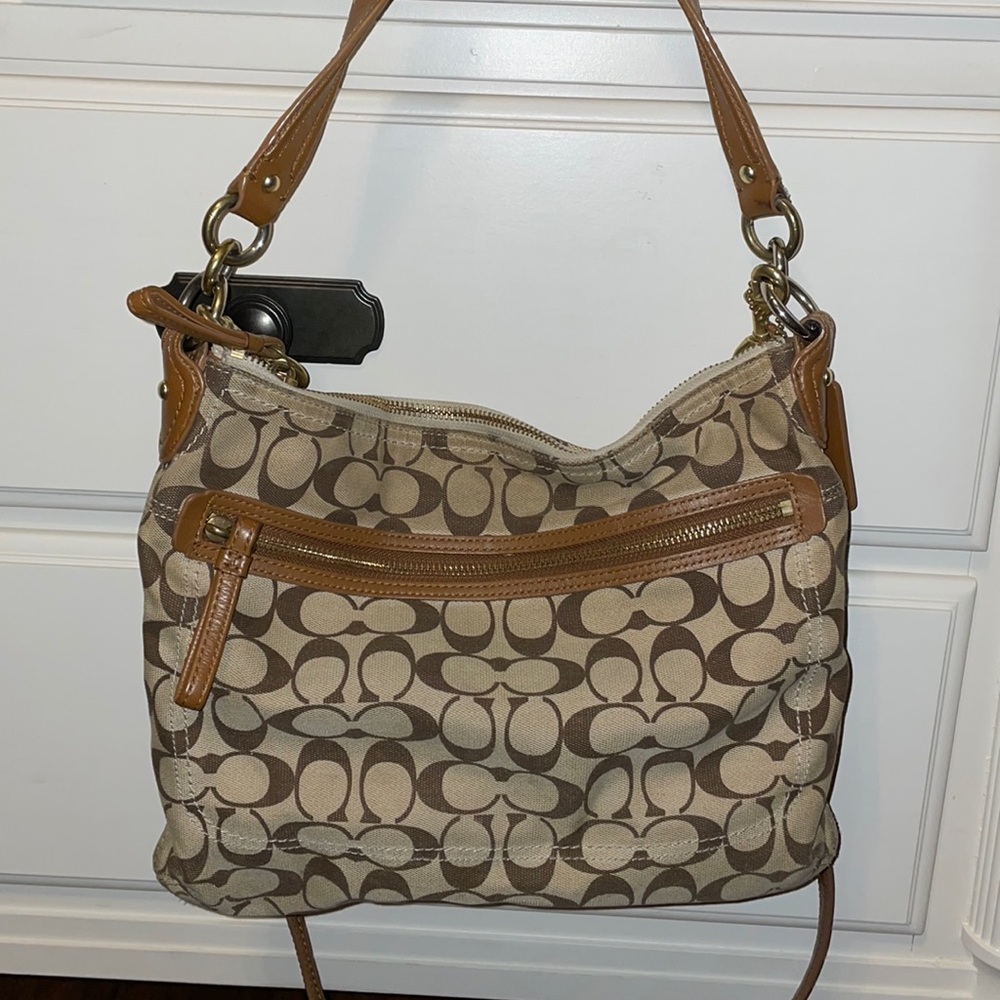 Coach cloth brown crossbody